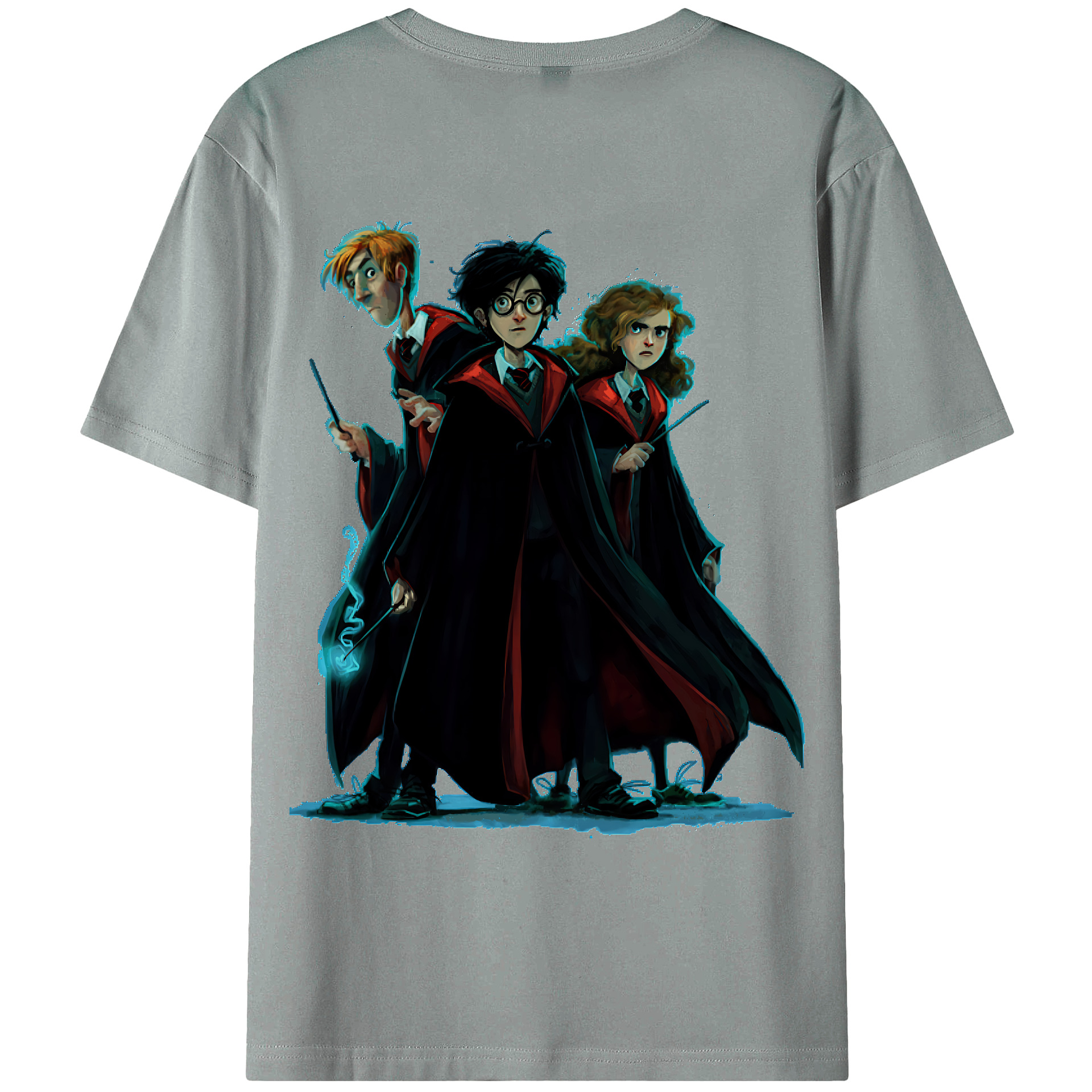 （画像用） Harry Potter ハリー・ポッターシリーズ 綿100％ メンズ半袖Tシャツ（バックプリント） 通気性